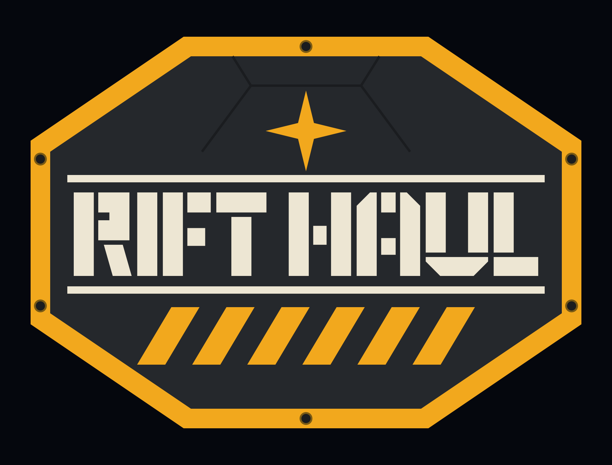 Badge, clean, on dark
