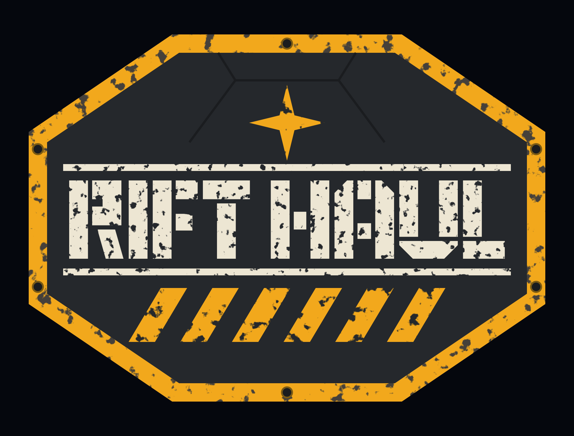 Badge, worn, on dark